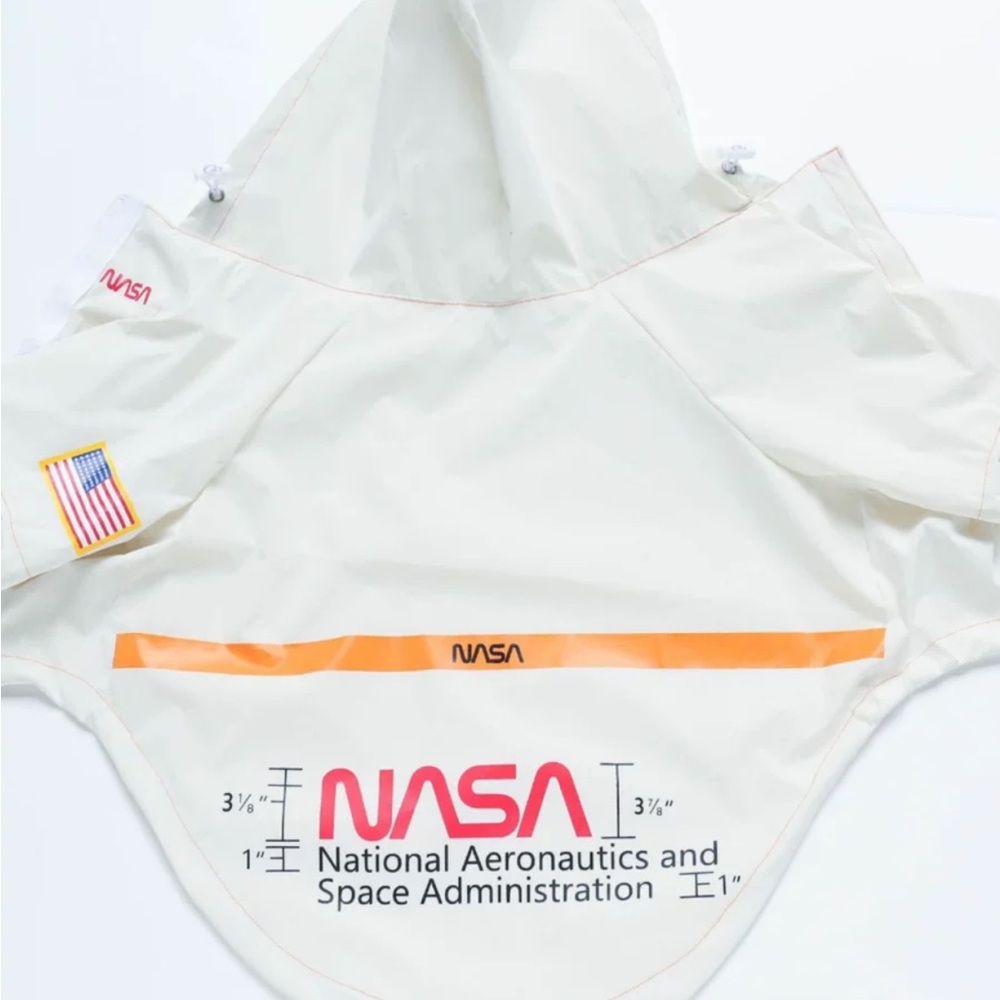 NASA Dog raincoat White/Reflective🤍 XXL for a big dog / USA